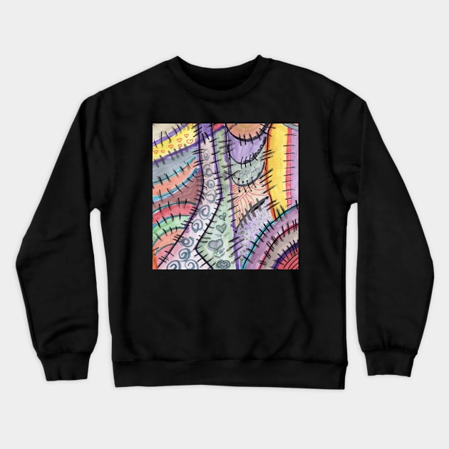 Patchwork handpainted art Crewneck Sweatshirt by FilMate